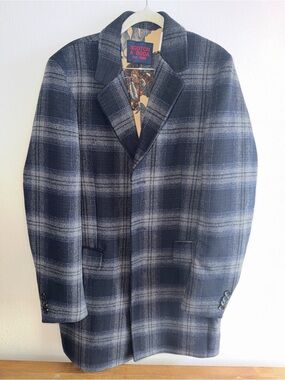 Scotch & Soda Navy and Gray Plaid Sport Coat